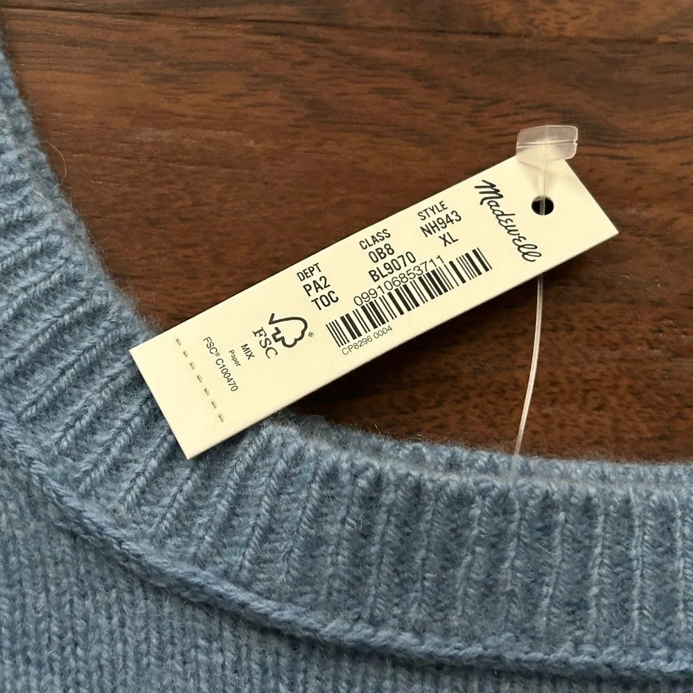 NWT Madewell x Donni (Re)sourced Cashmere Merino Sweater Tank 
Tranquil Ocean XL - Picture 5 of 11